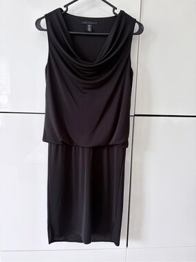 Elegant Black Draped Sleeveless Dress from Kenneth Cole, size XS